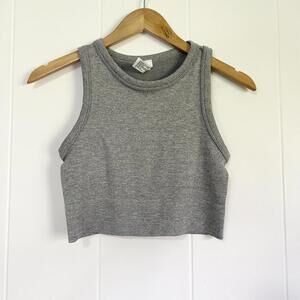 90 Degrees By Reflex Gray Sleeveless Athletic Workout Crop Top Women's Medium